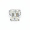 12.65 Ct White Moissanite Emerald Solitaire Ring - 925 Sterling Silver Gold Vermeil