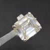 12.65 Ct White Moissanite Emerald Solitaire Ring - 925 Sterling Silver Gold Vermeil