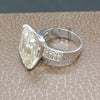 12.65 Ct White Moissanite Emerald Solitaire Ring - 925 Sterling Silver Gold Vermeil