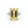 7.5 ct DEW Champagne Moissanite Emerald Solitaire Ring - 18K Gold Vermeil on 925 Sterling Silver