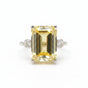 7.5 ct DEW Champagne Moissanite Emerald Solitaire Ring - 18K Gold Vermeil on 925 Sterling Silver