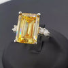 7.5 ct DEW Champagne Moissanite Emerald Solitaire Ring - 18K Gold Vermeil on 925 Sterling Silver