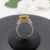 7.5 ct DEW Champagne Moissanite Emerald Solitaire Ring - 18K Gold Vermeil on 925 Sterling Silver