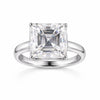 16.1 ct DEW White Moissanite Radiant Solitaire Ring - 18K Gold Vermeil on 925 Sterling Silver