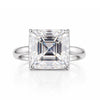 16.1 ct DEW White Moissanite Radiant Solitaire Ring - 18K Gold Vermeil on 925 Sterling Silver