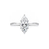 1.50 ct DEW Certified Marquise Cut White Moissanite Ring In 18K Gold Plated