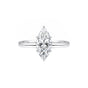 1.50 ct DEW Certified Marquise Cut White Moissanite Ring In 18K Gold Plated