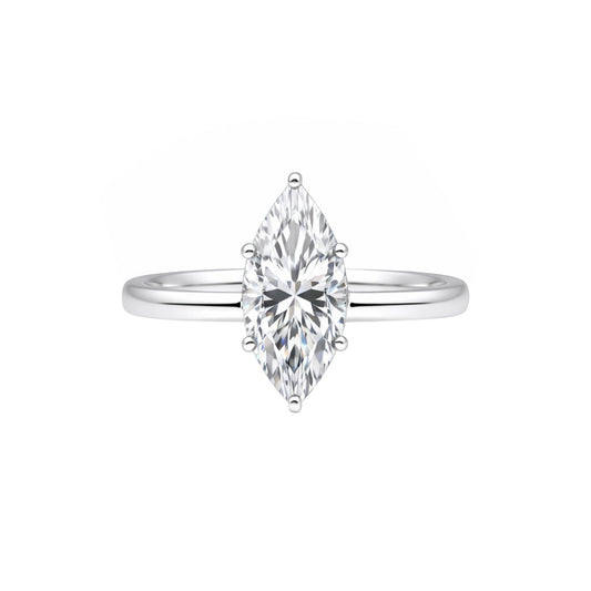 2.01 carat marquise cut lab-grown diamond ring in 18k gold vermeil setting