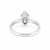 Close-up of marquise cut lab-grown diamond, VS1 clarity, full crown view