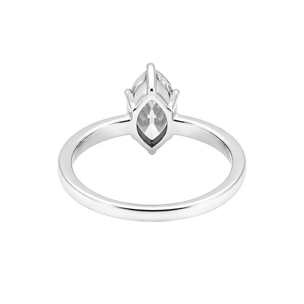 1.50 Ct Certified Marquise Cut White Moissanite Ring In 18K Gold Plated
