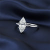 1.50 ct DEW Certified Marquise Cut White Moissanite Ring In 18K Gold Plated