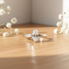 1.50 ct DEW Certified Marquise Cut White Moissanite Ring In 18K Gold Plated