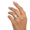1.50 Ct Certified Marquise Cut White Moissanite Ring In 18K Gold Plated