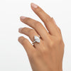 1.50 ct DEW Certified Marquise Cut White Moissanite Ring In 18K Gold Plated