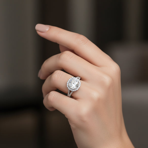 Certified 5.90 Ct Round Cut White Moissanite Solitaire Ring In Gold Vermeil