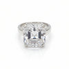 8.3 Ct White Moissanite Radiant Solitaire Ring - 925 Sterling Silver Gold Vermeil