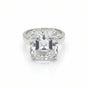 8.3 Ct White Moissanite Radiant Solitaire Ring - 925 Sterling Silver Gold Vermeil