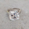 8.3 Ct White Moissanite Radiant Solitaire Ring - 925 Sterling Silver Gold Vermeil