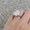 8.3 Ct White Moissanite Radiant Solitaire Ring - 925 Sterling Silver Gold Vermeil
