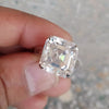 8.3 Ct White Moissanite Radiant Solitaire Ring - 925 Sterling Silver Gold Vermeil