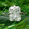 8.15 ct DEW White Moissanite Radiant Solitaire Ring - 18K Gold Vermeil on 925 Sterling Silver