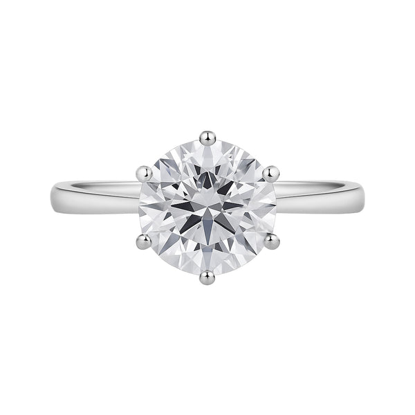 3.50 Ct Certified White Round Cut Moissanite Solitaire Ring 18K Gold Plated