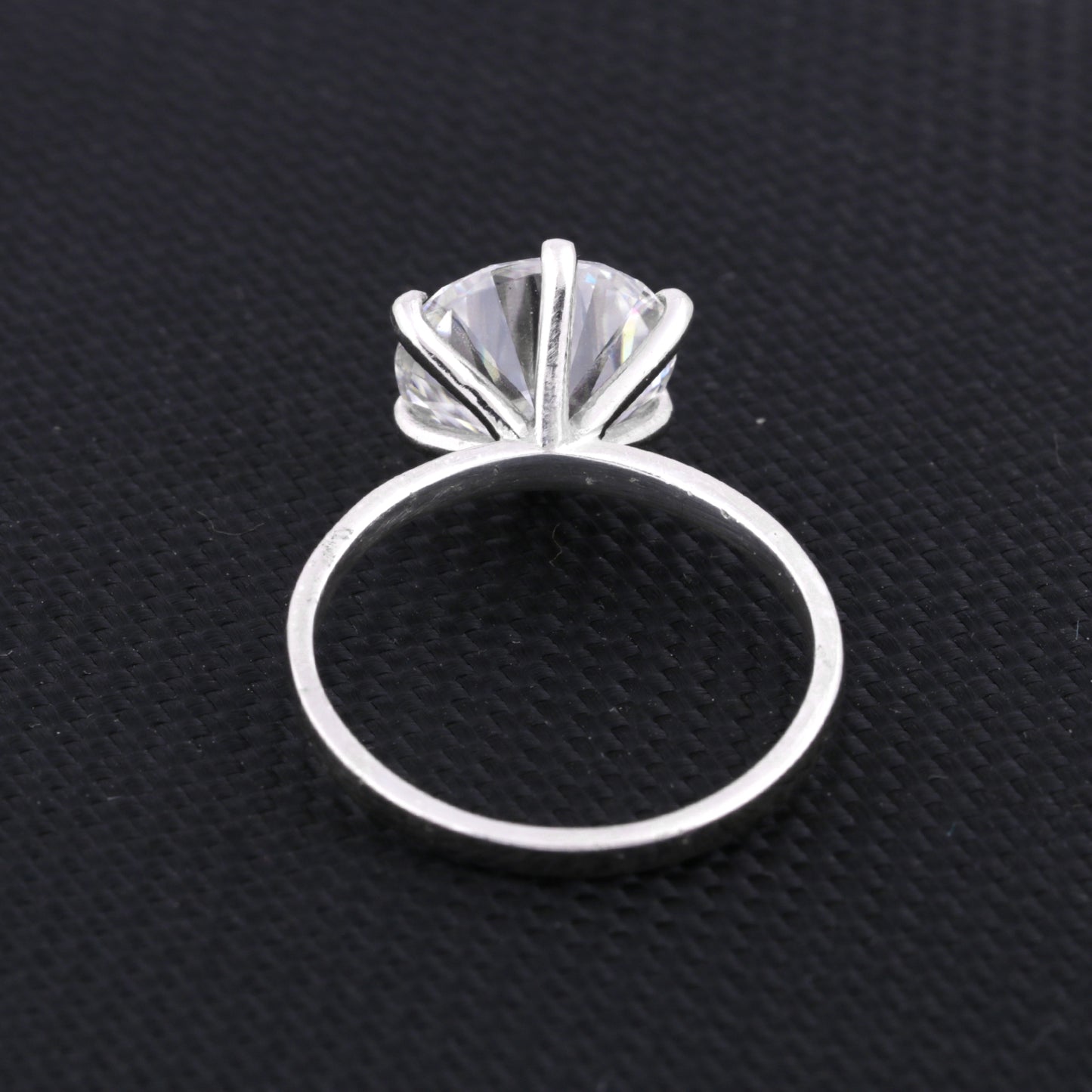 3.50 Ct Certified White Round Cut Moissanite Solitaire Ring 18K Gold Plated