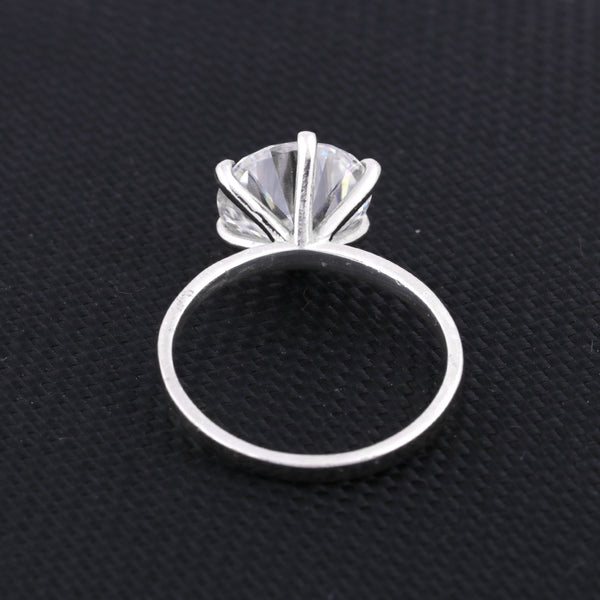 3.50 Ct Certified White Round Cut Moissanite Solitaire Ring 18K Gold Plated
