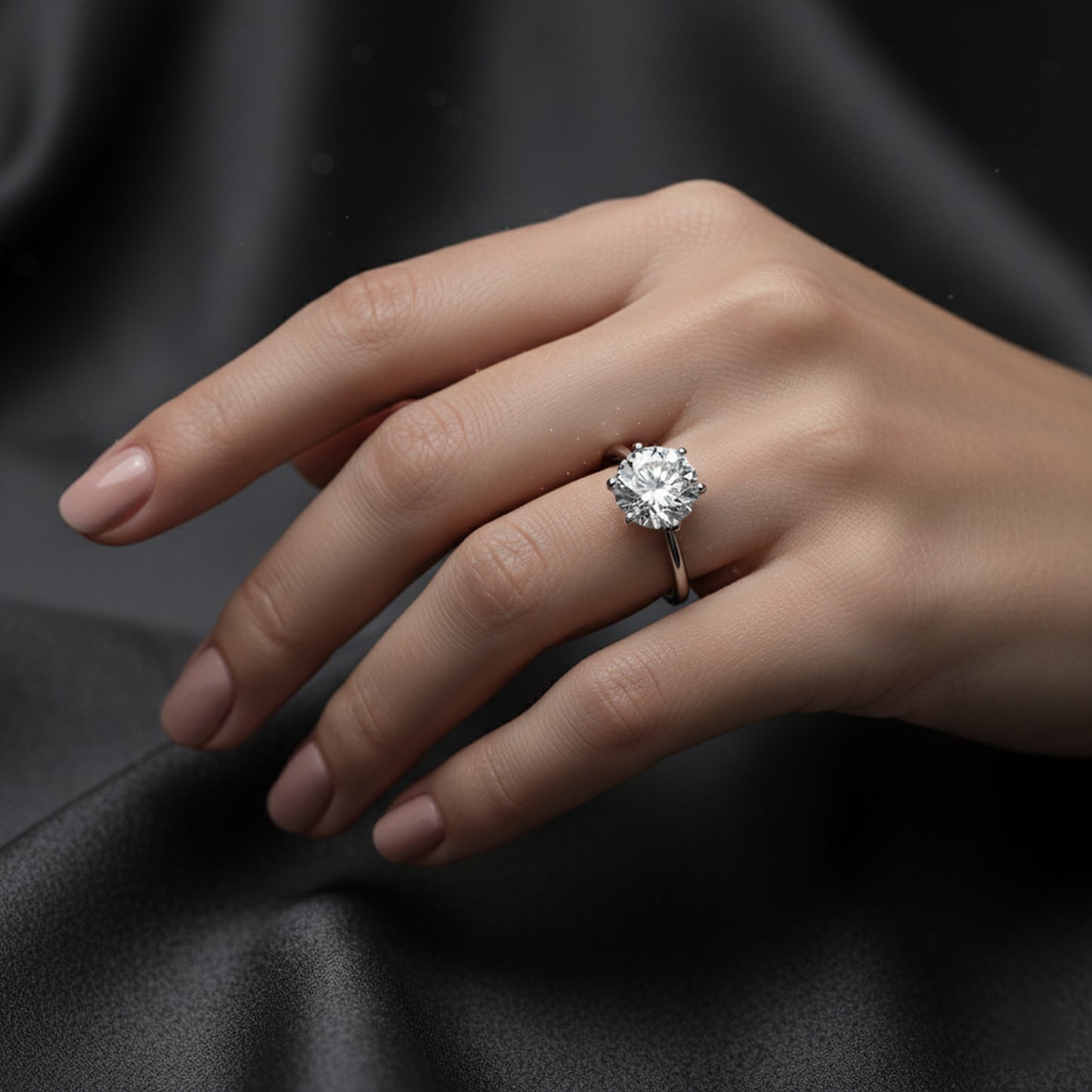 3.50 Ct Certified White Round Cut Moissanite Solitaire Ring 18K Gold Plated
