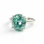 4.8 Ct Blue Moissanite Oval Solitaire Ring - 925 Sterling Silver Gold Vermeil