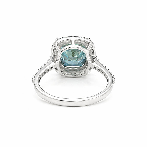 10.10 Ct Oval Cut Blue Moissanite Cushion Cut Solitaire Ring Gold Vermeil