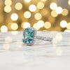Inner band of 925 sterling silver with 18k gold vermeil on blue emerald ring