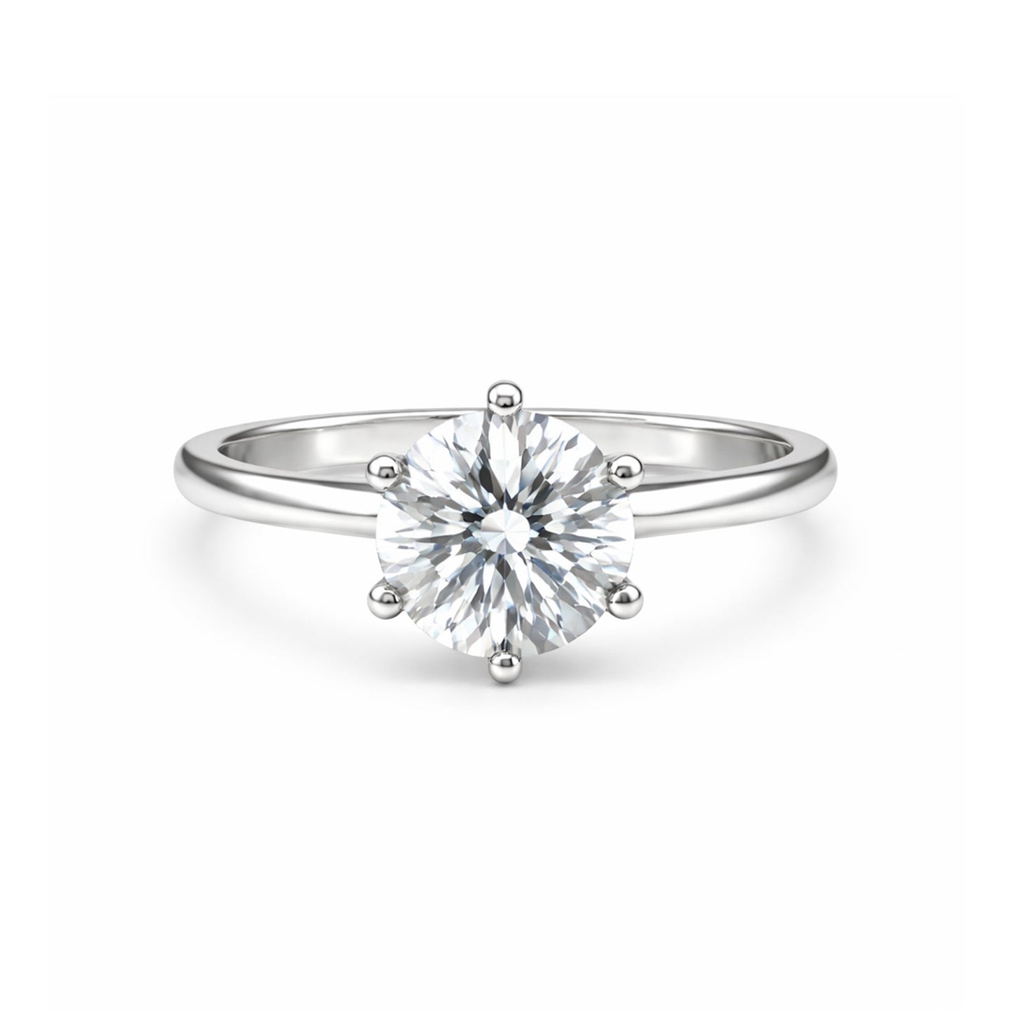 2.50 carat round cut lab-grown diamond solitaire ring in 18k gold vermeil