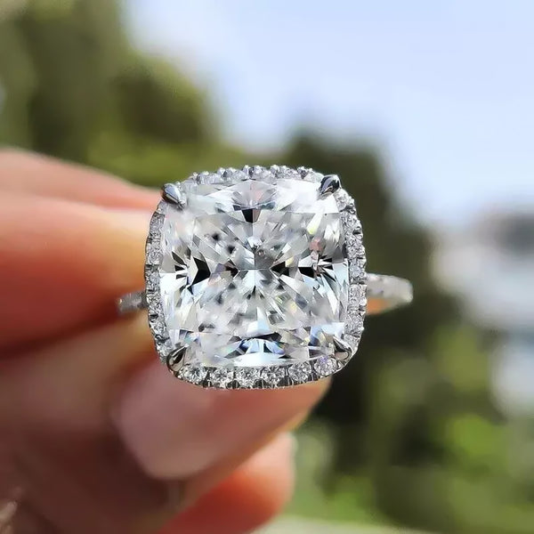 4.65 Ct White Moissanite Pear Solitaire Ring - 925 Sterling Silver Gold Vermeil