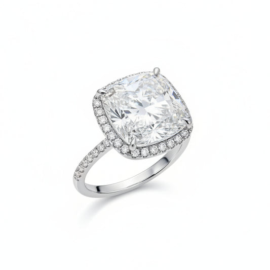 4.65 ct DEW White Moissanite Pear Solitaire Ring - 18K Gold Vermeil on 925 Sterling Silver