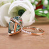 13.3 ct DEW Blue Moissanite Cushion Solitaire Ring - 18K Gold Vermeil on 925 Sterling Silver