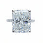 14.6 ct DEW White Moissanite Radiant Solitaire Ring - 18K Gold Vermeil on 925 Sterling Silver