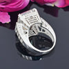 25.5 ct DEW White Moissanite Emerald Solitaire Ring - 18K Gold Vermeil on 925 Sterling Silver