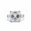 9.5 Ct White Moissanite Asscher Solitaire Ring - 925 Sterling Silver Gold Vermeil