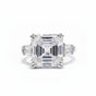 9.5 Ct White Moissanite Asscher Solitaire Ring - 925 Sterling Silver Gold Vermeil