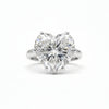 7.2 Ct White Moissanite Heart Solitaire Ring - 925 Sterling Silver Gold Vermeil