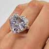 7.2 Ct White Moissanite Heart Solitaire Ring - 925 Sterling Silver Gold Vermeil