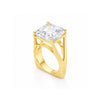 6.3 ct DEW Emerald Moissanite Asscher Solitaire Ring - 18K Gold Vermeil on 925 Sterling Silver