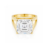 6.3 ct DEW Emerald Moissanite Asscher Solitaire Ring - 18K Gold Vermeil on 925 Sterling Silver