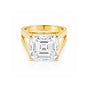 6.3 ct DEW Emerald Moissanite Asscher Solitaire Ring - 18K Gold Vermeil on 925 Sterling Silver