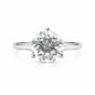 7.65 ct DEW White Moissanite Round Solitaire Ring - 18K Gold Vermeil on 925 Sterling Silver