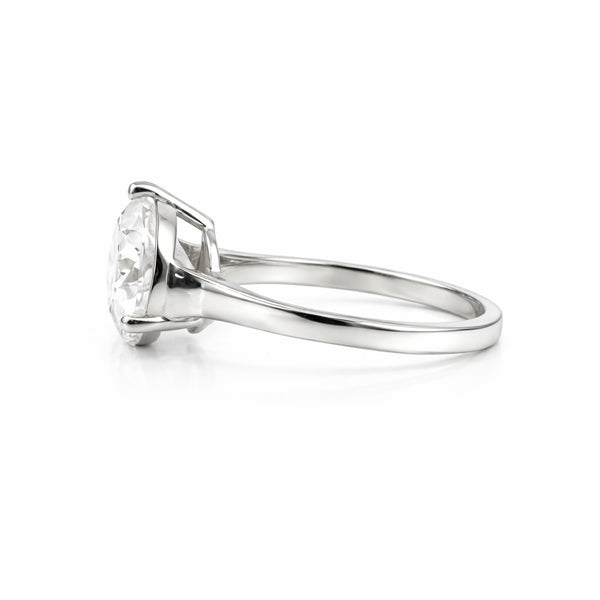 7.65 ct DEW White Moissanite Round Solitaire Ring - 18K Gold Vermeil on 925 Sterling Silver