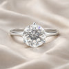 7.65 ct DEW White Moissanite Round Solitaire Ring - 18K Gold Vermeil on 925 Sterling Silver