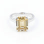 4.7 Ct Champagne Moissanite Emerald Solitaire Ring - 925 Sterling Silver Gold Vermeil