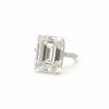 18.65 Ct White Moissanite Emerald Solitaire Ring - 925 Sterling Silver Gold Vermeil